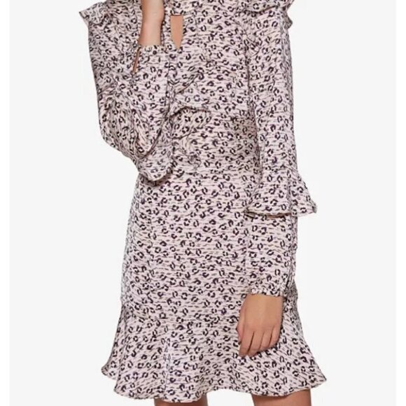 Avec Les Filles Leopard Ruffled Fit & Flare Dress - Picture 11 of 11